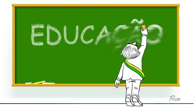 Charge sobre cortes na Educação - Autor: Rico