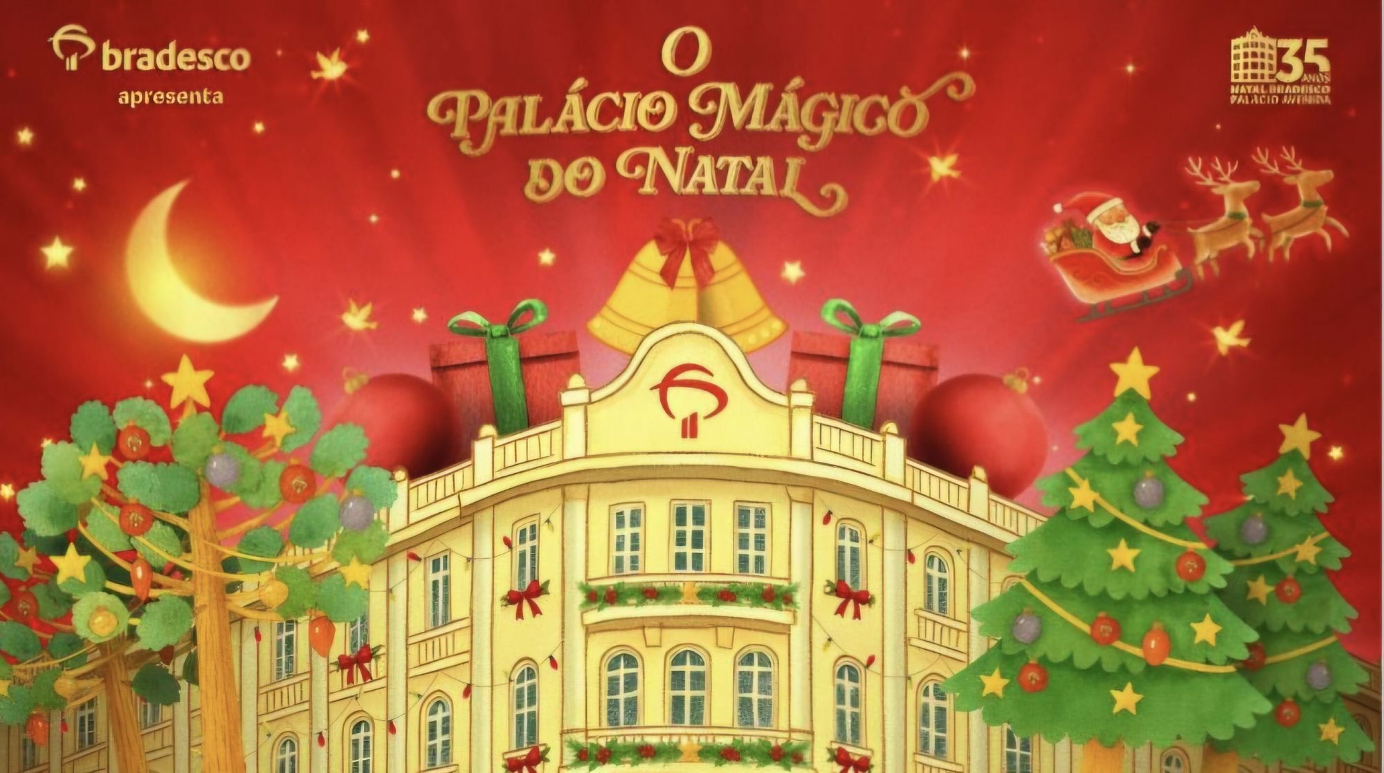 Bradesco celebra 35 anos do Natal do Palácio Avenida com espetáculo “O Palácio Mágico do Natal”
